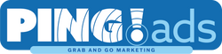 Blue Ping Advertising logo with the tagline "grab and go marketing"